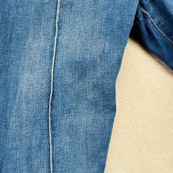 Free People Jeans Women 29R Med Wash Blue Denim Pintuck Step Hem Mid Rise Skinny - Picture 7 of 13